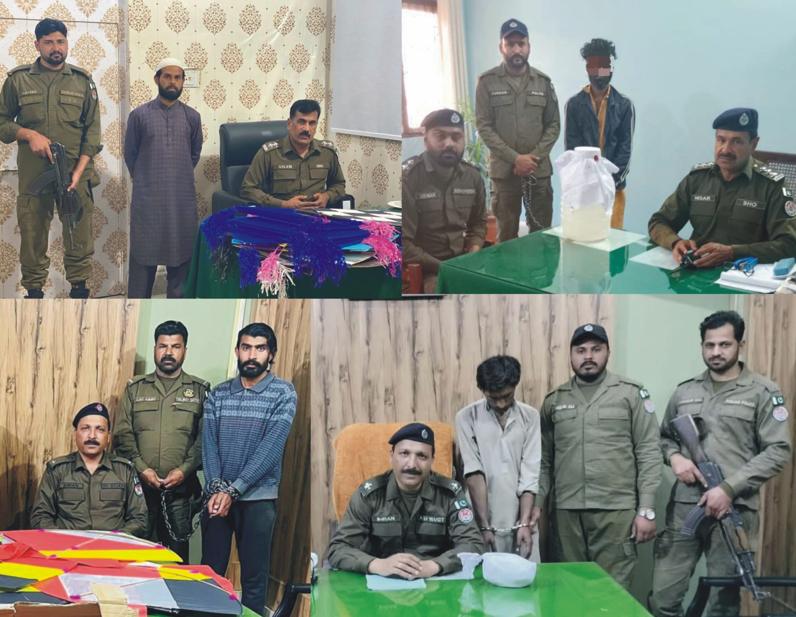 گجرات پولیس کا کریک ڈاؤن، 4 پتنگ فروش، 2 منشیات فروش اور 3 ناجائز اسلحہ بردار گرفتار