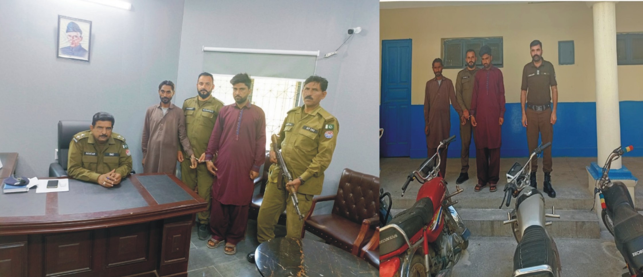 سرائے عالمگیر: تھانہ سٹی سرائے عالمگیر کاچوروں کے خلاف کریک ڈاؤن, 2 موٹر سائیکل چورگرفتار، موٹرسائیکل برآمد