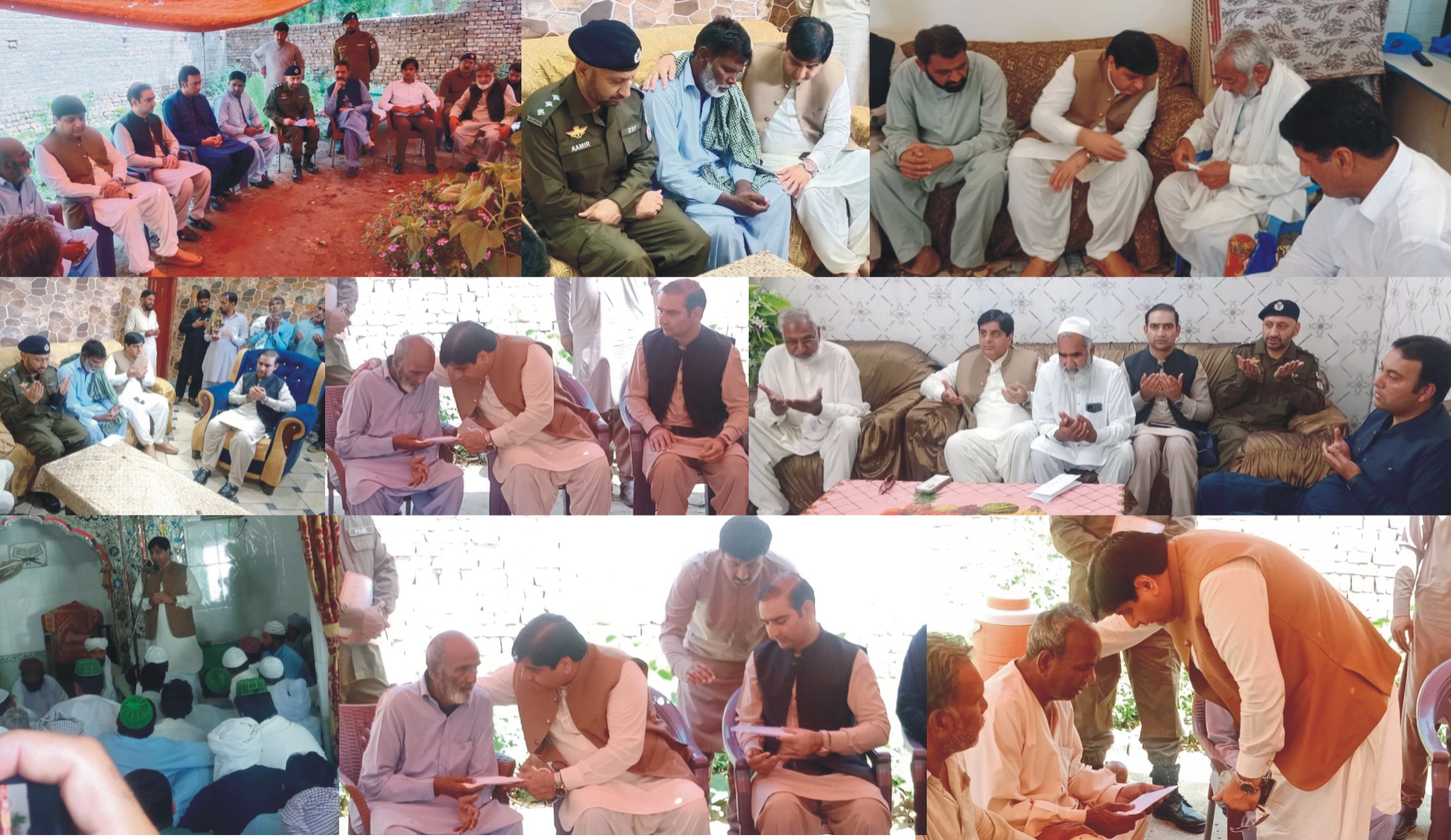 ڈپٹی کمشنرمنڈی بہاؤالدین شاہد عمران مارتھ کی نوشکی بلوچستان میں دہشتگردی کا نشانہ بننے والے چک فتح شاہ کے 6 نوجوانوں کے ختم قل میں شرکت